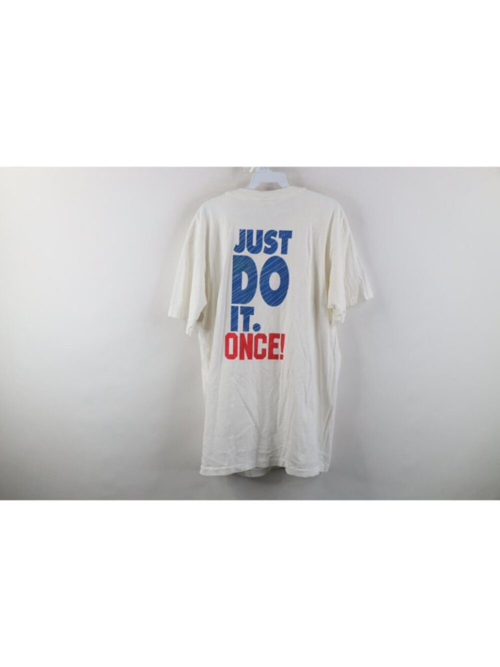 Vtg 90s Mens XL Spell Out Once Daily Nasal Inhaler Just Do It Once T-Shirt USA - Picture 10 of 12